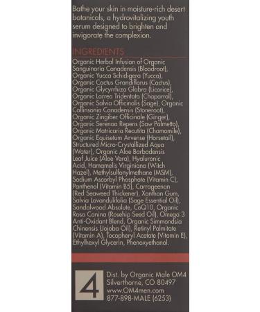 OM4 Dry STEP 3: Warm Sands Botanical Youth Serum - Anti-Aging Vitamin C for Men's Skincare | Hydrating Aloe Vera & Hyaluronic Acid - Buy Online on GoSupps.com