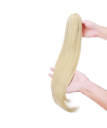 Curly Clip-In Ponytail Extensions - 55 cm Wavy Synthetic Hair for Women | Golden Mix Bleached Blonde Braid - Buy Online on GoSupps.com