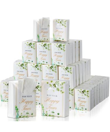 120 Pack Wedding Facial Tissues for Wedding Welcome Bags Happy Tears Tissues Pocket Mini Tissues 4 Ply Tissues Travel Size Wipes 7 Sheets Each Pack for Wedding Guests Party Favors