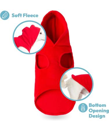 Gooby Fleece Vest with Hood for Small to Medium Dogs - Warm Blue XL Dog Sweater with O-Ring Leash for Winter - Buy Online on GoSupps.com