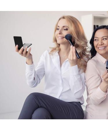 Minkissy Compact Mirror LED Travel Cosmetic Mirror Double Sided Pocket Cosmetic Mirror Foldable Portable Mirror for Women Black - Buy Online on GoSupps.com