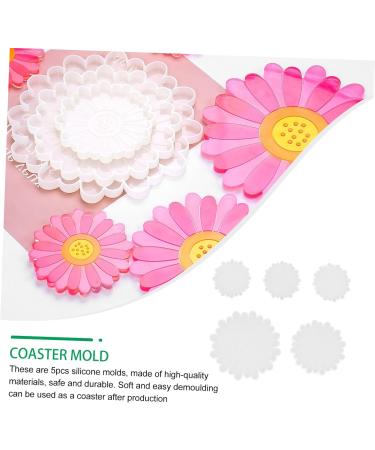 PLAFOPE Resin Molds 5pcs Coaster Silicone Mold Epoxy Silicone Molds Coaster Mold Craft Mold Diy Supplies Crystal Crafts - Buy Online on GoSupps.com