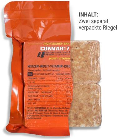 Convar-7 High Energy Bar - Multi Vitamin for Emergencies Outdoor Activities & Crisis Prevention - 125g Compact Packaging - Buy Online on GoSupps.com