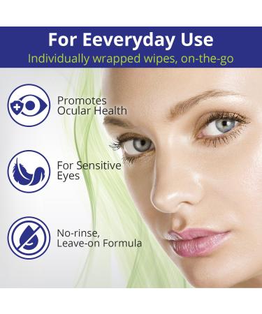 NOVEHA Eyelid Wipes - Delicate Lash & Eyelid Care with Hyaluronic Acid Chamomile & Aloe Vera - 60 Pre-Moistened Individually Wrapped Pads - Buy Online on GoSupps.com