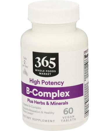 365 Whole Foods Market Vitamin B Complex | High Potency Herbal Support | 60 Tablets - Buy Online on GoSupps.com
