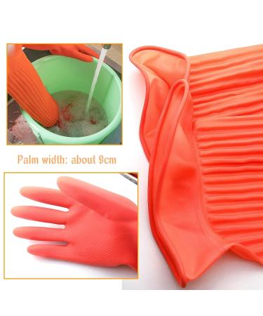 56cm/22inch Natural Rubber Gloves Lengthen Non-Slip Wear-Resisting Household Chores Washing Dishes Washing Clothes Gloves(1 Pairs) - Buy Online on GoSupps.com