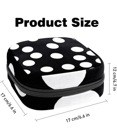 Menstruation Pad Bag with Zipper - Stylish Women's Napkin & Tampon Collection Bags in Modern White Black & Dots - Buy Online on GoSupps.com