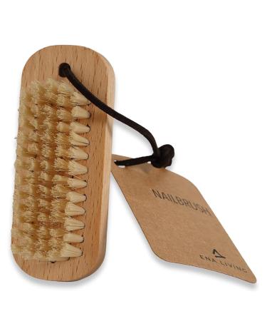 ENA Living Nail Brush (9.5x3.3 cm) | Wooden Eco Nail Brush | Sustainable Wooden Nail Brush Made From Beechwood | Long Lasting and Sturdy Natural Nail Brush Cleaner