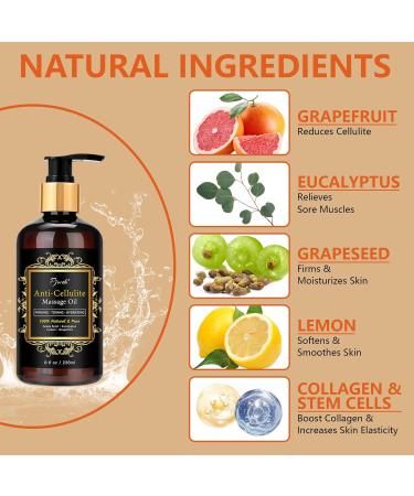 Anti Cellulite Massage Oil & Hot Cream Set Natural Firming Treatment for Legs Arms & Butt | Soothes Muscles & Moisturizes Skin (8 Fl Oz - Buy Online on GoSupps.com