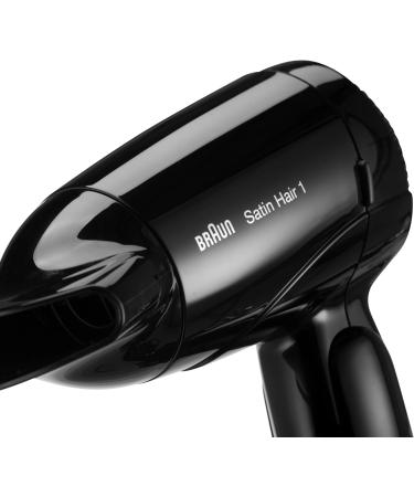 Buy Braun Satin Hair 1 Style&Go Hair Dryer HD130 - Foldable Travel Hair Dryer with Styling Nozzle Black - Fast International Shipping - Buy Online on GoSupps.com