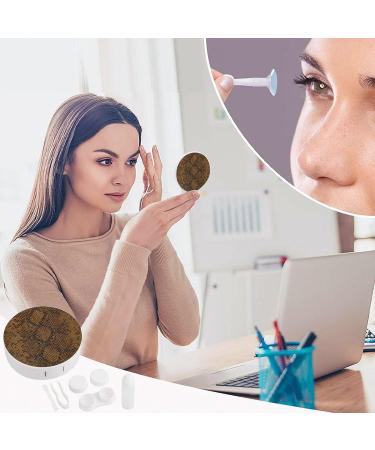 Shop Stylish Brown Snake Skin Pattern Contact Lens Case | Portable Travel Box with Mirror - Buy Online on GoSupps.com