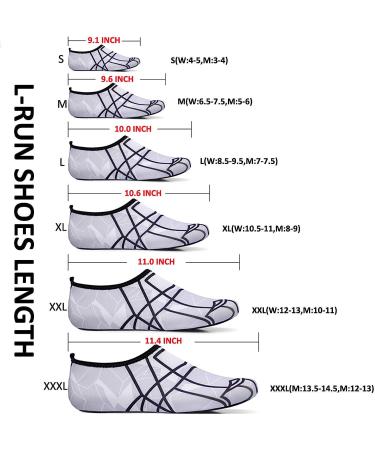 L-RUN Barefoot Skin Aqua Socks for Women & Men | Quick-Drying Water Shoes for Surf, Swim, Yoga | Dot White - Size 8.5-9.5 Women/7-7.5 Men - Buy Online on GoSupps.com