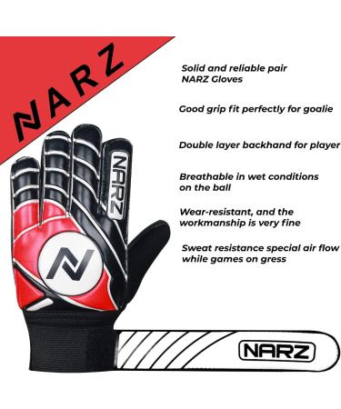 Buy Narcz Children's Football Goalkeeper Gloves - Super Grip Latex & Shock-Damping - Red Gloves for Boys & Girls - Buy Online on GoSupps.com