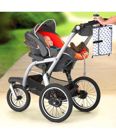 Menions Portable Nappy Changing Mat with Wipe-Pocket, Head Cushion, Waterproof Pad - Grey/Star Print | Travel Baby Change Bag for On-The-Go Parents - Buy Online on GoSupps.com