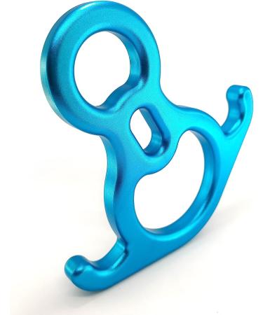 EMMRAGNO 50KN Rescue Figure 8 Descender - Large Bent-Ear Belaying Device | Aluminium Alloy Rappelling Device in Blue - Buy Online on GoSupps.com