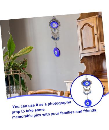 Alipis Blue Pendant Ornament Keychain Blue Home Decor Hamsa Wall Hanging Adornment Devil Eye Blue Eyes Car Blue 20X9CM - Buy Online on GoSupps.com