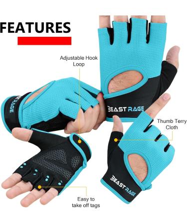 Beast Rage Fitness Gloves - Breathable Weightlifting & Training Gloves for Men & Women | Gym Bodybuilding CrossFit & Cycling - Buy Online on GoSupps.com