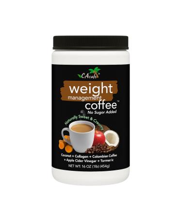 Coffee Mix with Collagen Protein (90 Calories) Colombian Coffee Coconut Collagen & Turmeric | Lightly Sweetened with Monk Fruit | 16 oz (1 Pack)