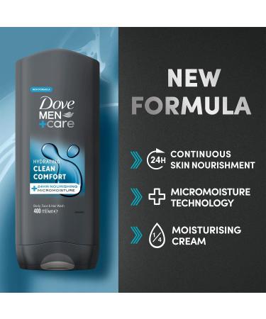 Dove Men Clean Comfort Shower Gel 400ml - Fresh & Invigorating Body Wash for Men | International Shipping Available - Buy Online on GoSupps.com