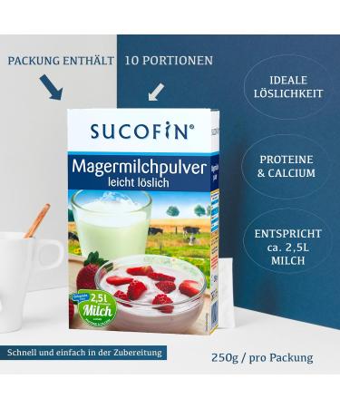 Sucrofin Lean Milk Powder 27 x 250g - Easily Soluble Cooking & Baking Essential for Home Caf & Restaurant - Buy Online on GoSupps.com