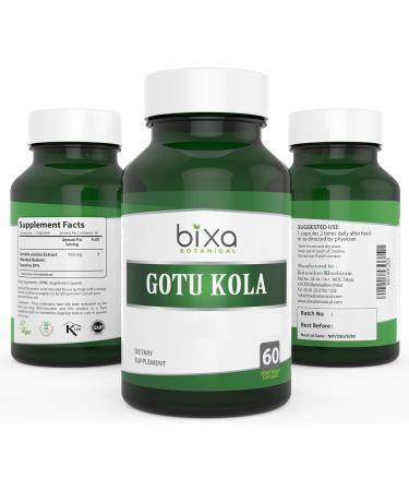 Gotu Kola Extract Capsules (Centella Asiatica) 60 Veg Capsules, 450mg - Pack of 1 - Buy Online on GoSupps.com