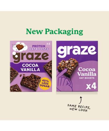 Graze Healthy Snacks - Cocoa Vanilla Vegan Snack Bars-4x30g - Buy Online on GoSupps.com