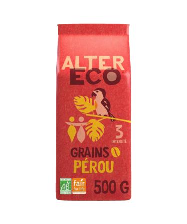 ALTER ECO - Coffee Beans - Organic Arabica Coffee from Peru - Intensity 3 - Fair Trade - 500 g