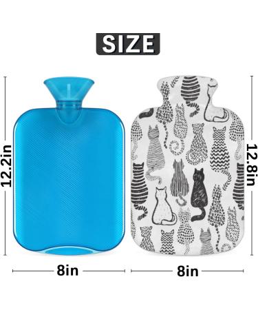 Hot Water Bottle with Cute Cat Cover 2L Capacity for Pain Relief & Comfort | Perfect for Menstrual Cramps & Aching Feet - Buy Online on GoSupps.com
