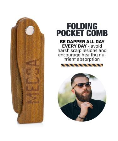Folding Wooden Comb - 100% Solid Beech Wood - Fine Tooth Pocket Sized Comb for Men - Travel Friendly Hair Brush - Buy Online on GoSupps.com