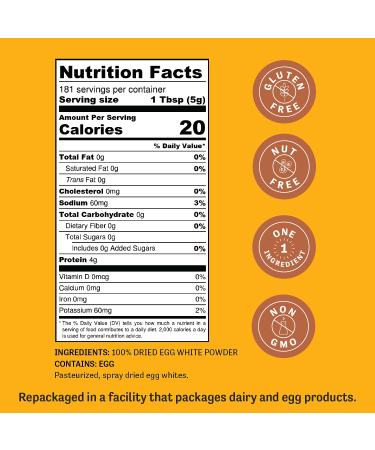 Judee's 2lb Dried Egg White Protein Powder - USDA Certified, Non-GMO, Gluten-Free, Nut-Free - Made in USA - Perfect for Baking and Whipped Egg Whites - Buy Online on GoSupps.com