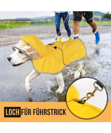 Buy Eyin Waterproof Dog Rain Coat for Large Dogs - Adjustable Reflective Windproof XL Jacket with Hood - Buy Online on GoSupps.com