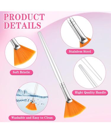 Supkiir 60 Pcs Facial Brush Set - Versatile Face Mask Applicators for Skincare & Makeup | Slim Soft Tools for Women & Estheticians - Orange & White - Buy Online on GoSupps.com