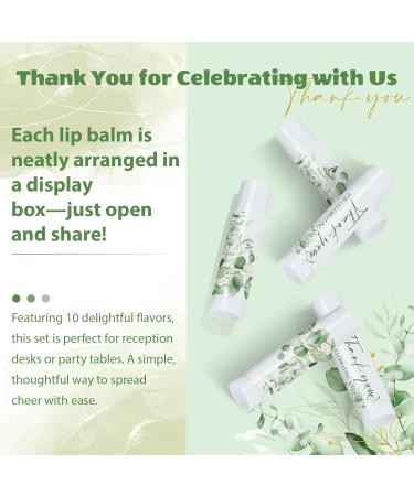 50 Pack Moisturizing Lip Balms Bulk Wedding Party Favors Thank You for Celebrating With Us Gifts Baby Shower Birthday Gift Sage Green Eucalyptus You Are The Balm Beeswax Giveaways Guests Greenery leaves - Buy Online on GoSupps.com
