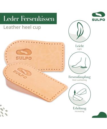 Sulpo Heel Increase Inserts - 25mm Orthopedic Wedge for Height Gain Leather Heel Pillows & Insoles for Heel Spurs (Size 38-40) - Buy Online on GoSupps.com
