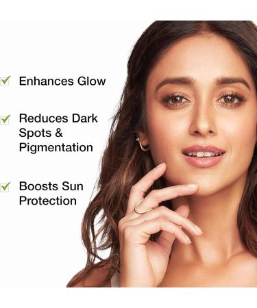 mCaffeine Green Tea and 15 Percent Vitamin C Face Serum - Reduces Dark Spots Hyperpigmentation Sun Damage Protection Revives Dull Skin - 30 ml - Buy Online on GoSupps.com