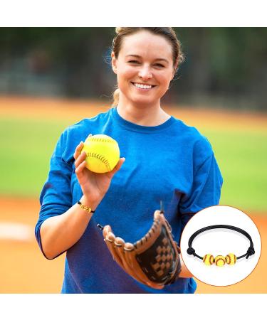 12Pcs Softball Charm Bracelets - Adjustable Wristbands for Women & Teens | Sport Party Favors & Gifts | Baseball Team Inspirational Bracelet - Buy Online on GoSupps.com