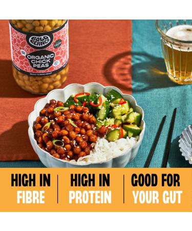 Bold Bean Co Organic Chickpeas. 1 x 700g Jar All Natural Ingredients Suitable for Vegans - Buy Online on GoSupps.com