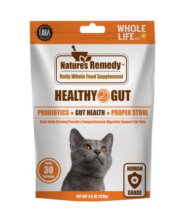 Whole Life Pet Healthy Gut Daily Supplement for Cats  Probiotics with Pumpkin. Helps Digestion + Stool Formation. Mixes in Food or with Water for Hydrating Snack