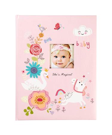 C.R. Gibson ''She's Magical'' Pink Baby Memory Book for Girls 48 Pages 9.1'' x 11.5''