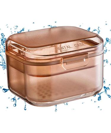 Prosthesis Cleaning Case | Container for False Teeth with Drainage - Ideal for Dentures Bridges & Braces - Apricot - Buy Online on GoSupps.com