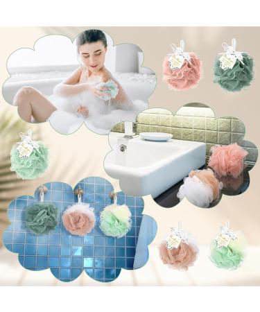 50 Set Bath Sponge Shower Bulk | Baby Shower Thank You Gift Cards | Exfoliating Mesh Pouf & Scrubber for Women | Ideal Guest Gift - Buy Online on GoSupps.com