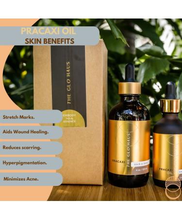 THEGLOHAUS Pracaxi Oil for Hair & Skin 2 Oz - Premium 100% Pure Carrier Oil for Smooth Hair and Skin - Ideal for Conditioning, De-Frizz, Stretch Marks, Scars, and Acne - Cruelty Free - Buy Online on GoSupps.com