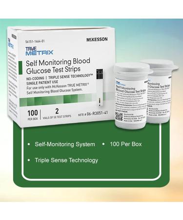 Mckesson True Metrix Self Monitoring Blood Glucose Test Strips - Box of 100 - Buy Online on GoSupps.com