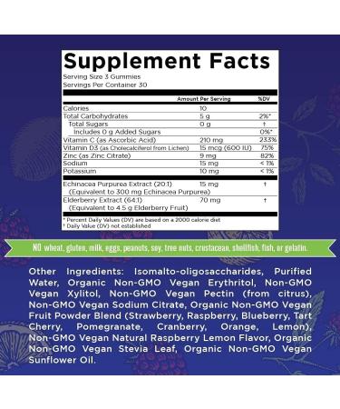 MaryRuth's Immunity Gummies 5-in-1 (Raspberry Lemonade) | Zinc, Elderberry, Vitamin C, D, Echinacea | Kids & Adults | Vegan, Non-GMO, Gluten Free | 90ct, 2 Pack - Buy Online on GoSupps.com