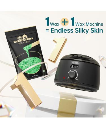 Lifestance 450g Aloe Green Wax Pearls with 10 Wooden Spatulas - Brazilian Waxing for Face Body Legs & Arms - Premium Hair Removal - Buy Online on GoSupps.com