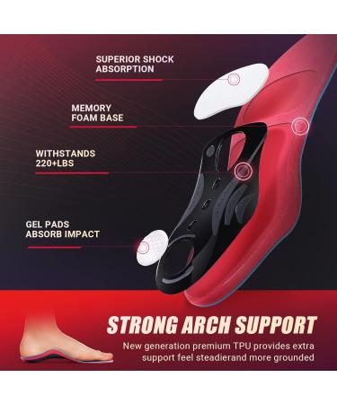 PCSSole Orthopedic Insole for High Arch Support | Flat Feet & Plantar Fasciitis Relief | Men's Size 10.5-12 | 320-Red - Buy Online on GoSupps.com