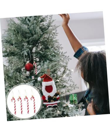 Cabilock 18 Pcs Crutch Pendant Holiday Candy Cane Hanging Ornament Kid Toy Child Christmas Plastic Makeup Red - Buy Online on GoSupps.com