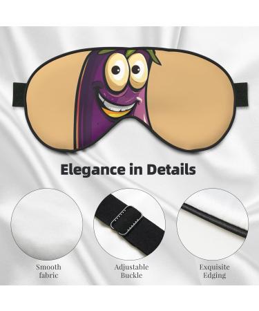 Cartoon Eggplant Soft Sleeping Mask Women Breathable Eye Band Perfect for Travel and Relaxation - Buy Online on GoSupps.com