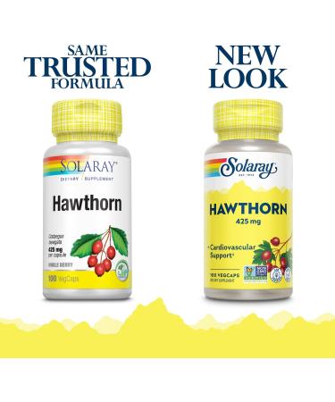 SOLARAY Hawthorn Berry 425mg | 100 VegCaps - Support Heart Health Naturally - Buy Online on GoSupps.com
