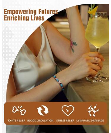Jecanori Copper Magnetic Bracelets for Women with 3800 Gauss Magnets - Adjustable Size in Gift Box - Buy Online on GoSupps.com